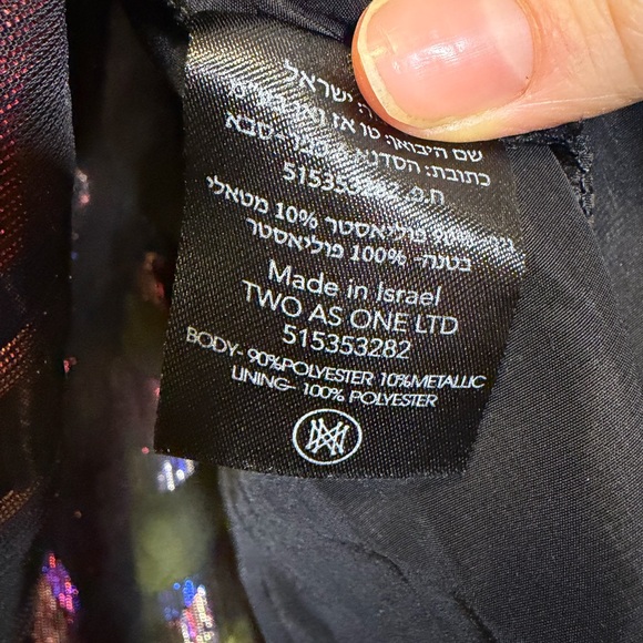 Sabina Musayev Shimmer One Shoulder Puff Sleeve Blouse. Size Small. Retail $215 - Picture 9 of 9